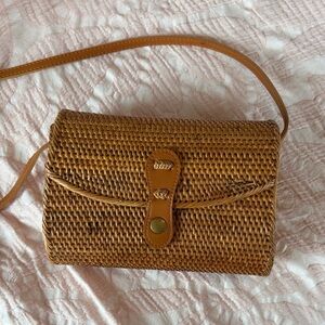 Brown Woven Crossbody Bag